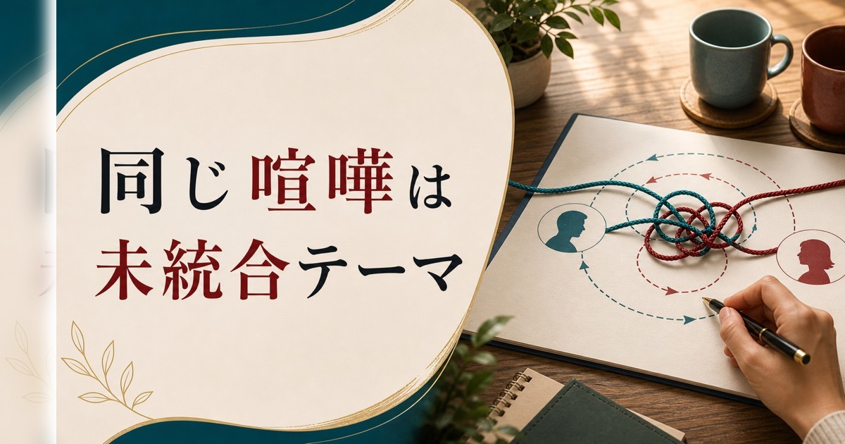 夫婦で同じ喧嘩を繰り返す本当の理由｜関係の「未統合テーマ」を読み解く のアイキャッチ画像