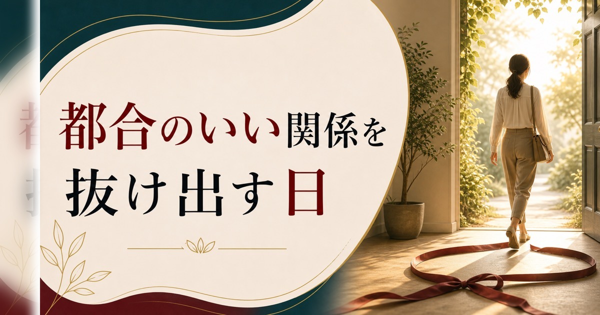 都合のいい関係から抜け出せない人へ|「セフレ」「キープ」を超える日 のアイキャッチ画像