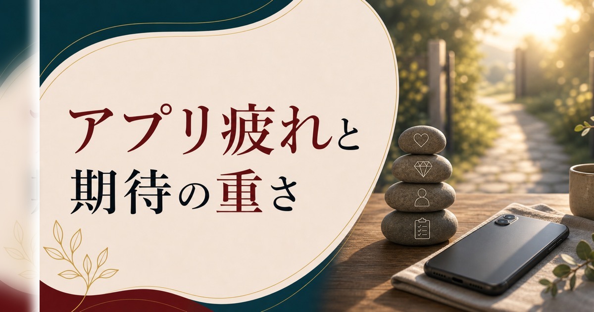 恋愛したいのに行動できない｜「アプリ疲れ」と「自分への期待値の重さ」 のアイキャッチ画像